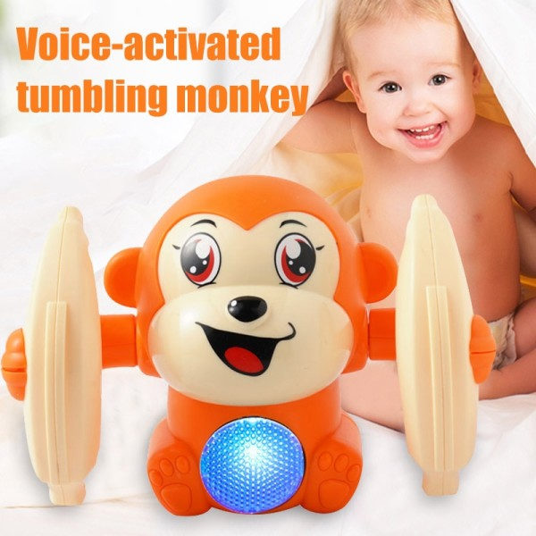 Baby Sjov Voice Kontrol Rullende Lille Abe Legetøj Gående Sang Hjerne Spil Crawling Elektrisk Legetøj