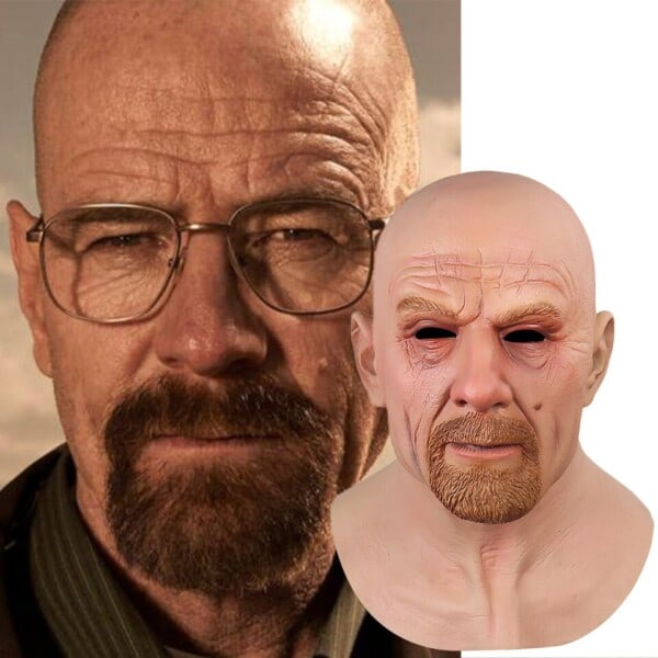 Film Kjendis Latex Mask Breaking Bad Professor Mr. White Realistic Kostume