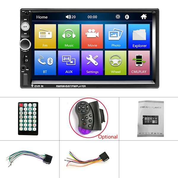 2 din auto radio 7" HD autoradio multimedia soitin