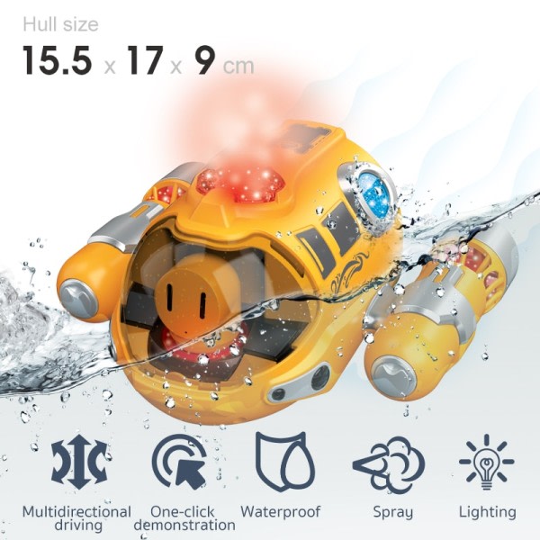 Fjärrkontroll Motorbåt Vattentät Spray Sim Pool Bad RC Ångbåt
