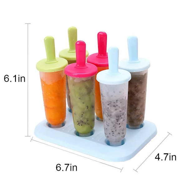 Popsicle Is Cream Mould Gør-det-selv Is Pop Forme med pind Genanvendelig Plastik Is Pop Terning Maker
