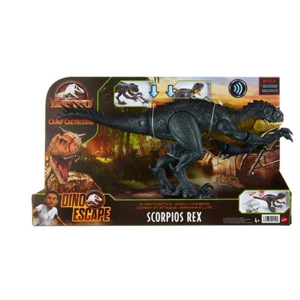 Jurassic World Slash ‘N Slag Skorpioner Rex Action Ljud Dinosaurie Figur Camp Krita Elektronisk leksak