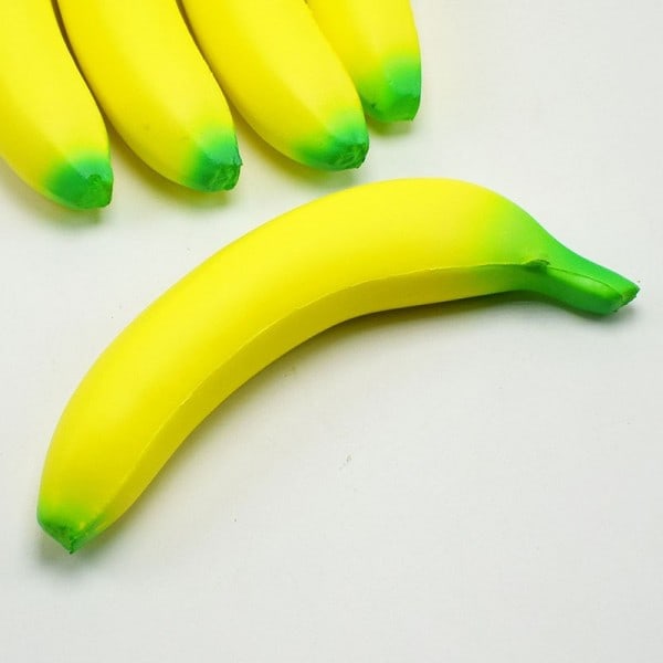 Anti-stress Squishy Banan Legetøj Langsomt Stiger Squishy Frugt Squeeze Legetøj Sjov Stress Reliever