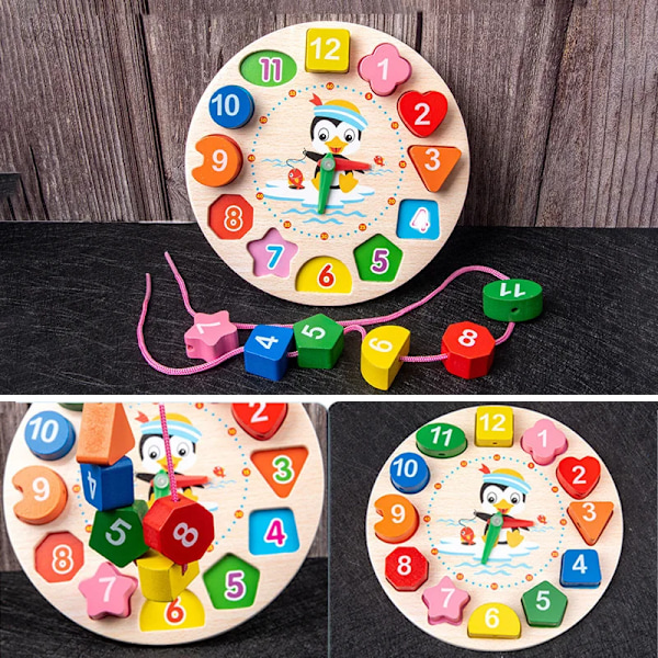 9 in 1 puinen Montessori lelut helistin kello rumpu pylväs setti