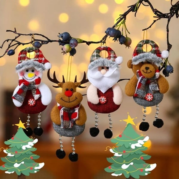 Hängande jul dekoration björn docka hängande dekoration 3d jul träd prydnader