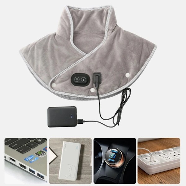 El Opvarmning Skulder Nakke Pad Massager USB cervikal Brace
