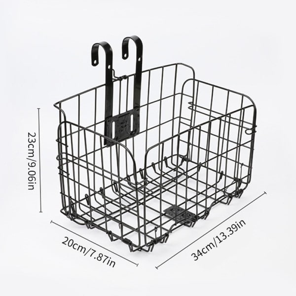 Sykkel kurv sammenleggbar metall justerbar sykkel foran bak wire oppbevaring holder hengende last stativ