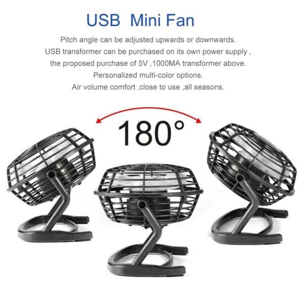 Kannettava DC 5V pieni pöytä USB 4 terät jäähdytin jäähdytin tuuletin
