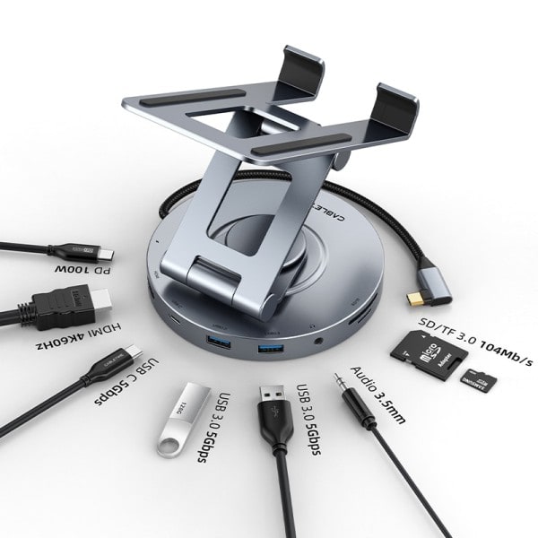 Moni USB C Hub pyörivä jalusta