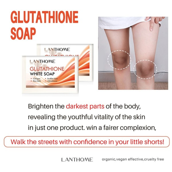 Glutation Skin Whitening Tvål Hand Tvål Lighten Mörk Underarm Ben Ta bort Död Skin