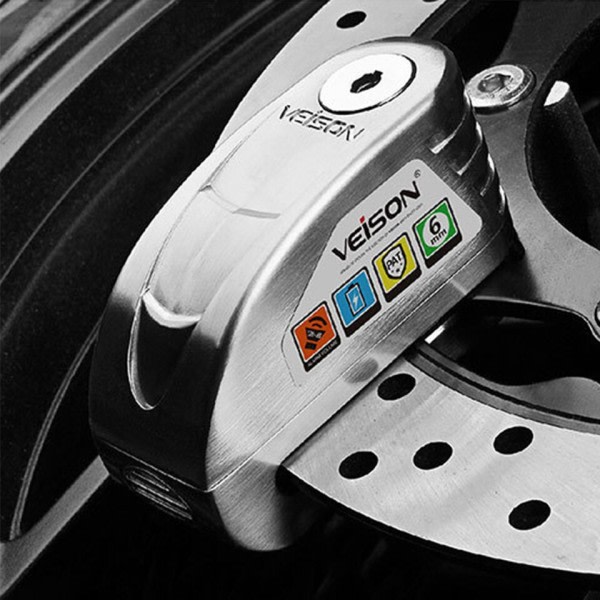 Motorcykel Alarm Lås Cykel Disc Lås Advarsel 130DB Sikkerhed Anti tyveri Vandtæt Bremse