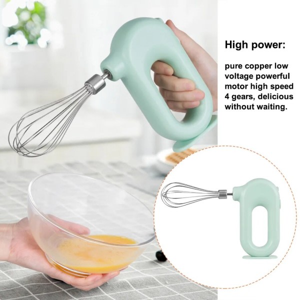 Trådlös handhållen laddning visp ägg mixer för bakning verktyg miljövänlig hög hastighet handhållen mixer