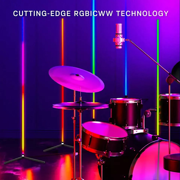 Smart RGB Dream Farve Gulv Lampe med Musik Sync Moderne 16 Million Farve Skiftende Stående Stemning Lys