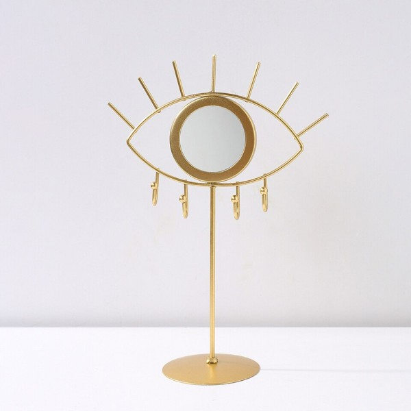 Guld øje bord spejl  makeup spejle boho bolig indretning stue værelse pynt soveværelse kosmetik påklædning bordplade