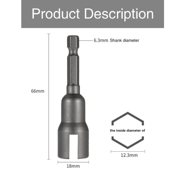 Butterfly Bult Socket Nutch 6,35mm Sekskant Skaft Socket Adapter Mutter