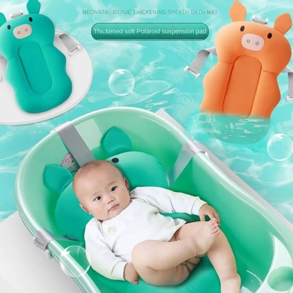 Badeverktøy Baby Bad Matte Lycra Bomull Baby Bad Støtte Slitesterk Nyfødt Badekar Pute