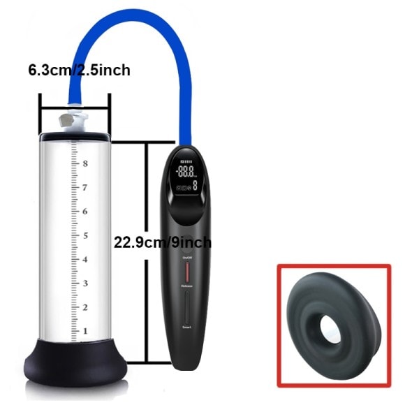 Premium LCD Elektrisk Vakuum Pumpe for Penis Forstørrelse Optimal Kpa Sug-utløsning Sykluser Hann Pikk Extender