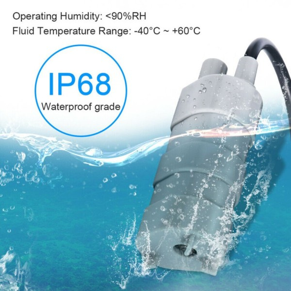 12V Vann Pumpe 1000L Høy Flow Hval Pumpe 5M Slitesterk Engineering Plast Pumpe