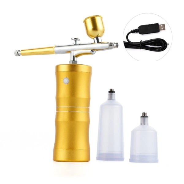 Rosa Mini luft kompressor kit luftborste färg spray pistol luftborste för nagelkonst tatuering hantverk
