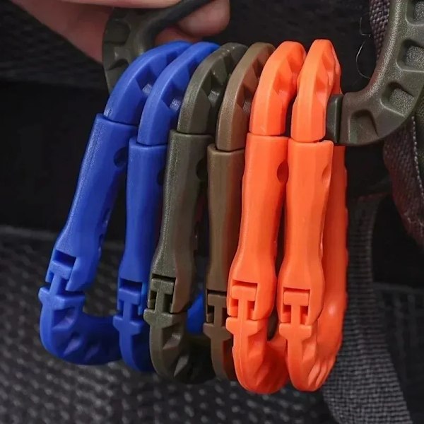 10 stykker Taktisk Ryggsekk Spenne Rask Taktisk Karabinkrok Plast Krok D Shape Mosqueton EDC Gear for Utendørs Camping Tilbehør