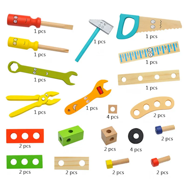 Koulutus Montessori Lapset lelut Puinen Toolbox Pretend Play setti
