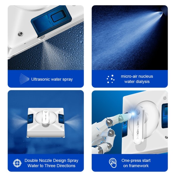 Robot fönster dammsugare dubbel vatten spray laser sensor auto glas våt mopp