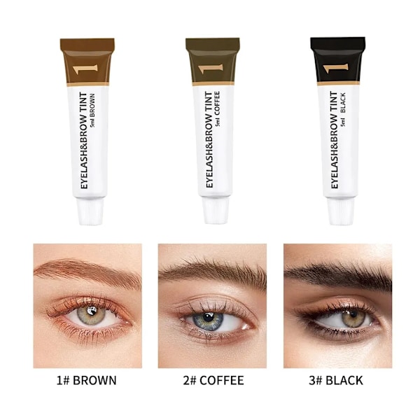 Øyenvippe & Øyenbryn Farge Tint Kit Vannfast 15 Min Rask Farge Brow Enhance Brow Farge Vippe Langvarig Permanent Sminke Verktøy