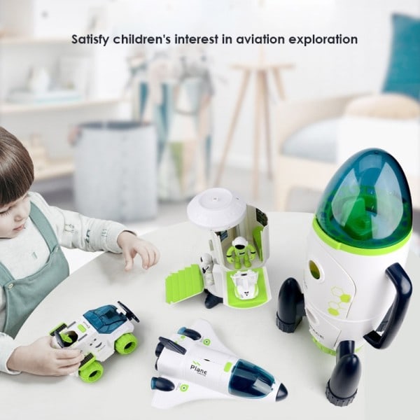 Puslespill Acousto Optikk Space Leker Space Modell Air Force Shuttle Space Station Rakett Aviation Series Toy