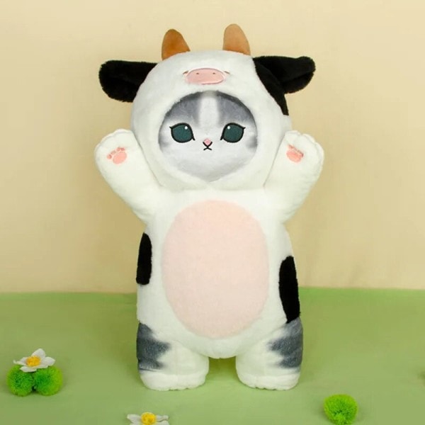 Mofusands Katt Plysch Leksak Tecknad Djur Björn Ko Dinosaurie Mjuk stoppad docka kudde kudde