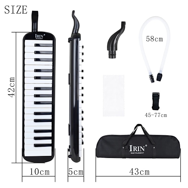 32 tangenter Melodica Piano Keyboard Stil Musikal Instrument Harmonica Munn Orgel Med Bär väska