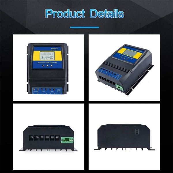 Power Bank Automatisk ATS Dual Power Overførsel Switch Solar Charge Controller