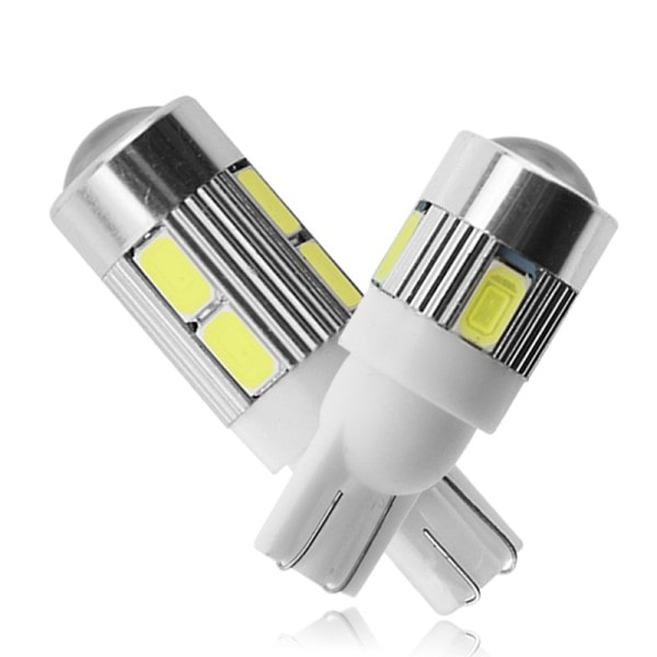 1x Bil T10 LED Pære 6 SMD 12V Hvid 6500K W5W LED Signal Lys