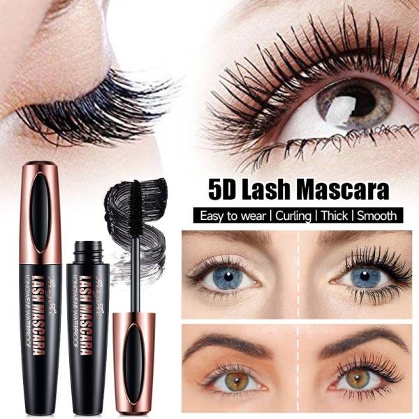 Vattentät Rimel 4D Side Fiber Fransar Mascara Förlänger Ögonfransar Tillväxt fransar