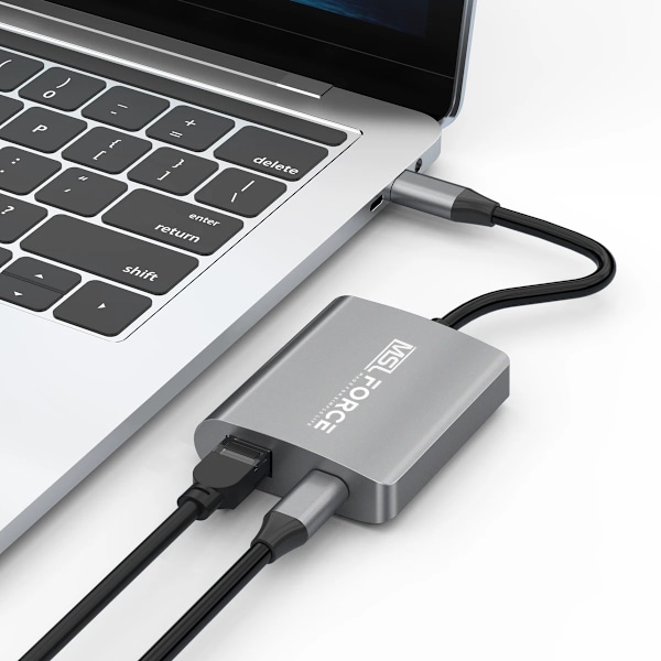 USB C Gigabit Ethernet Adapter med Lading Thunderbolt 3 til RJ45 med Type-C PD 100W
