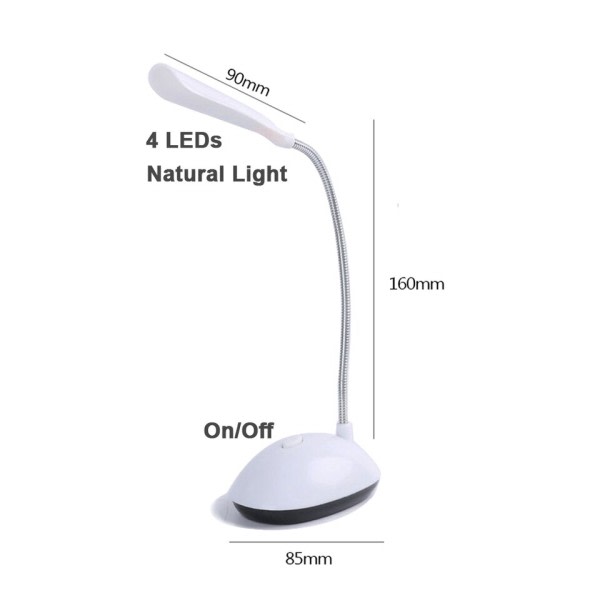 Led skrivebord lampe  trinløs dæmpbar touch foldbar bord lampe sengekant læse øjenbeskyttelse nat lys