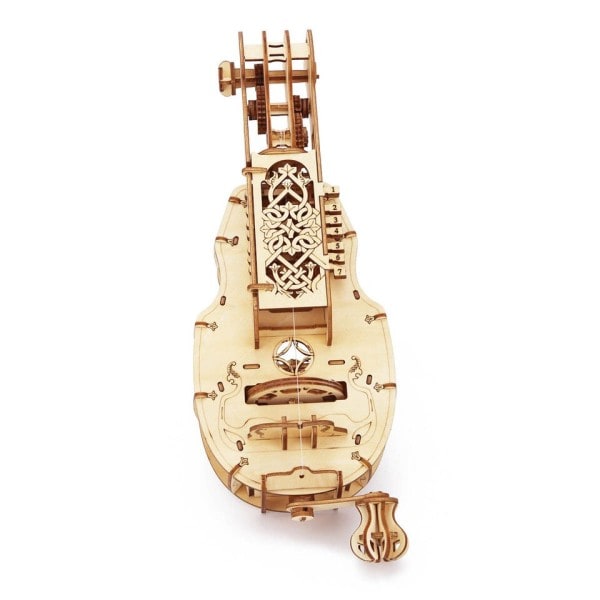 Hurdy Gurdy Mekanisk Modell DIY Musical Instrument 3D Tre Puslespill Bygningssett