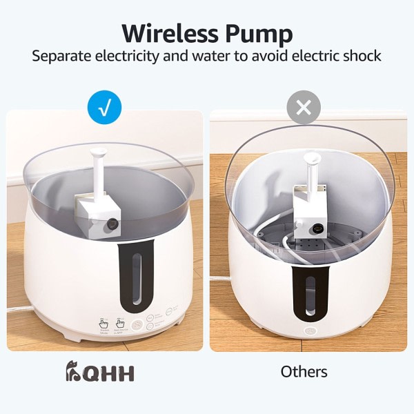 Kat vand fontæne med trådløs pumpe kæledyr vand fontæne til katte indvendig automatisk smart fontæne
