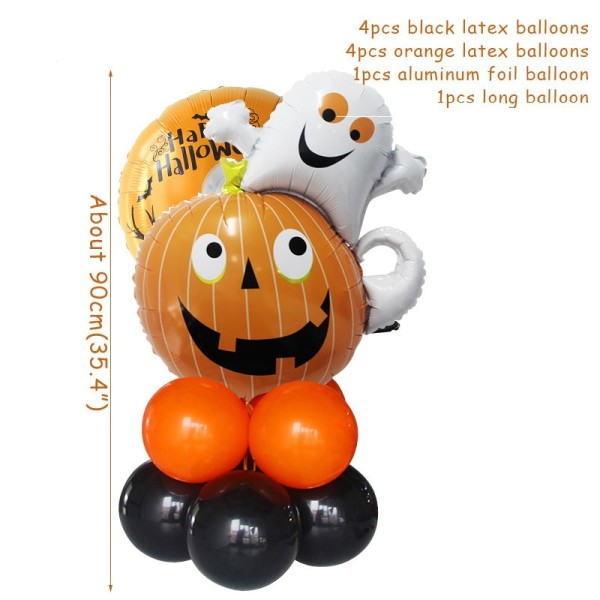 Halloween Pumpa Spöke Häxa Bat Folie Ballonger Set