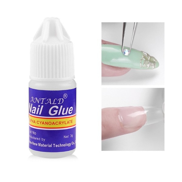 5 bitar Snabb torkande nagelkonst lim tips glitter UV akryl rhinestones dekorationer nagel lim falsk spets multipurpose manikyr verktyg