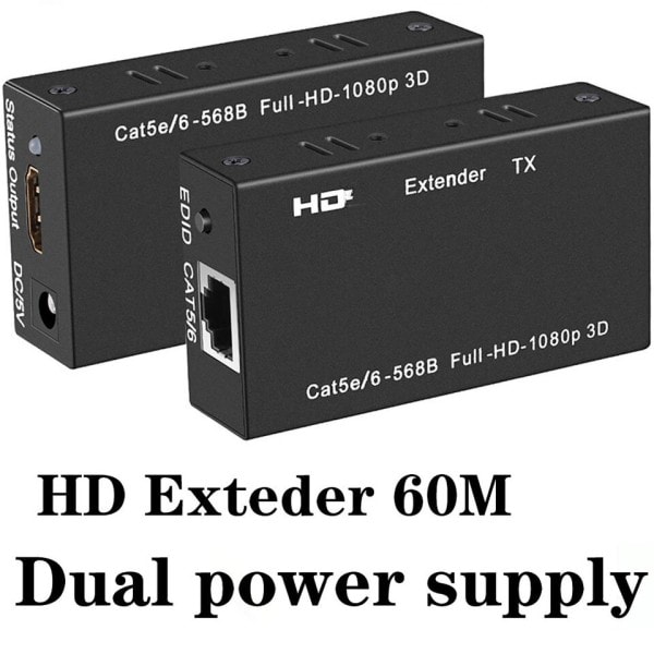 HDMI-kompatibel Extender Cat5e Cat 6 Ethernet IP TCP signal HDMI til Lan konverter 1080p 3D HDMI Sender mottaker
