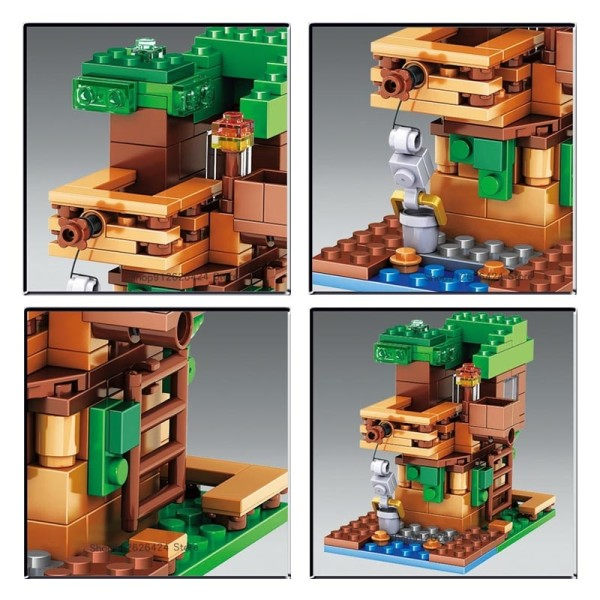 Træet Huset Små Bygningsblokke sæt Med Steve Action Figurer
