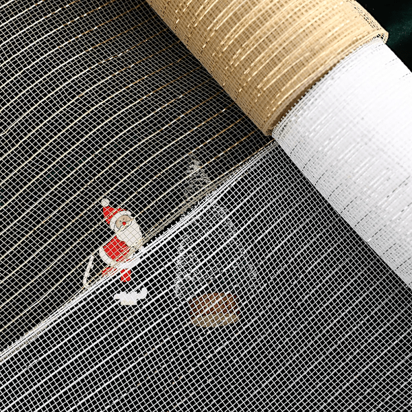 Joulu Seppele Mesh Kulta Siver DIY Joulu Kuusi Nauha koristelu Hyvää Joulua