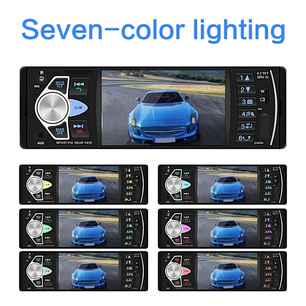 4,1 tuuman auto radio 1Din ääni stereo FM Bluetooth ohjaus pyörä