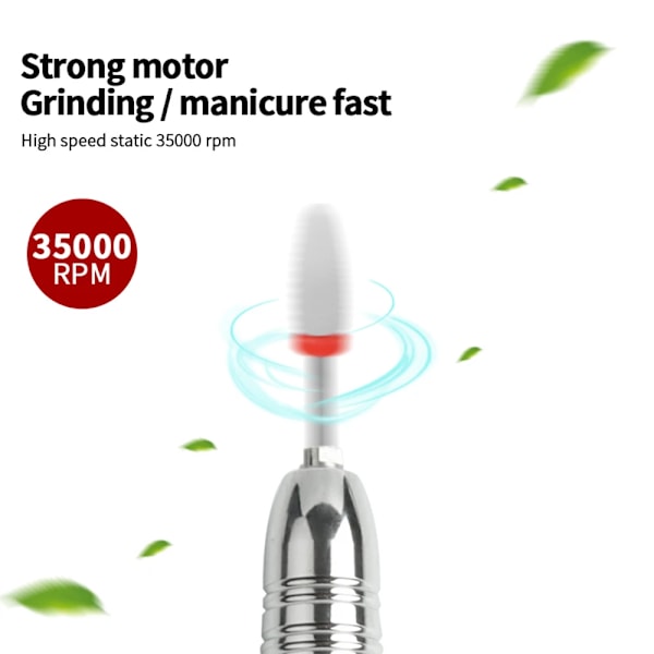 Elektrisk Søm Drill Maskin 35000 RPM Elektrisk File HD Display Metal Manicure Pen