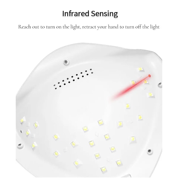 48W Led Uv Lampa För Naglar Torkning All Gel Med Rörelseavkänning Professionell Stuga Manikyr Maskin Verktyg För Hem Användning