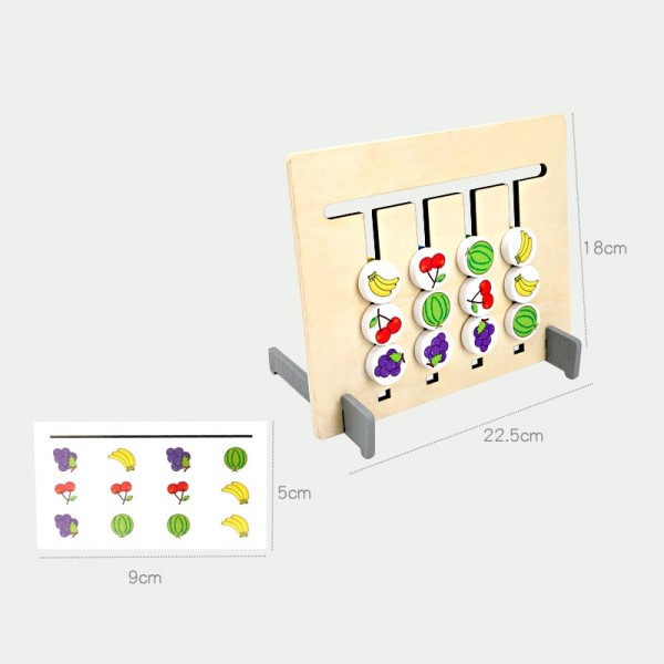 Montessori leksak färger och frukt dubbelsidig matchning spel logiskt resonemang träning barn pedagogiska leksaker