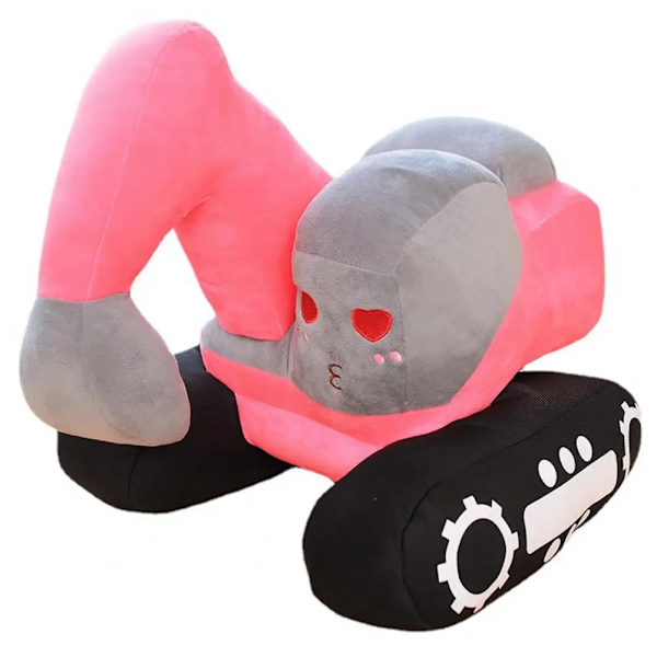 Mjuk tecknad plysch grävmaskin docka stoppad soffa kudde fluffig tecknad grävmaskin docka