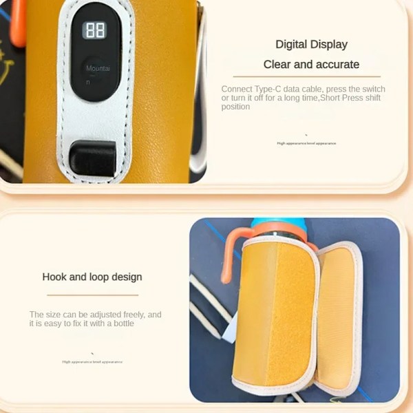USB Baby Mjölk Flaska Värmeväska Universal Digital Display Sköterskor flaska värmare Bärbar Baby Mjölk Värme Keeper för resor