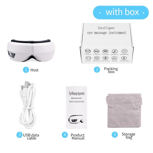 Øjenmassager Med varme Smart Airbag Vibration Øjenpleje Kompress Bluetooth Øjenmassage