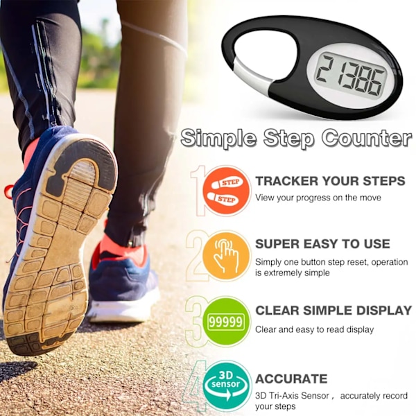 Mini Digital Pedometer 3D Sensor Steg Räknare Med Snodd För Utomhus Sport Löpning Barn Män Kvinnor Promenad Spårare